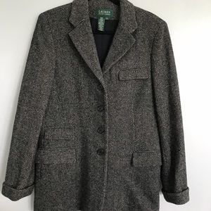 Lauren Ralph Lauren Herringbone Long Blazer